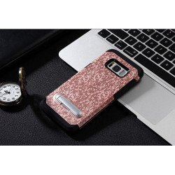 Samsung Galaxy S8 Pixel Armor Hybrid Kickstand Case (Rose Gold)